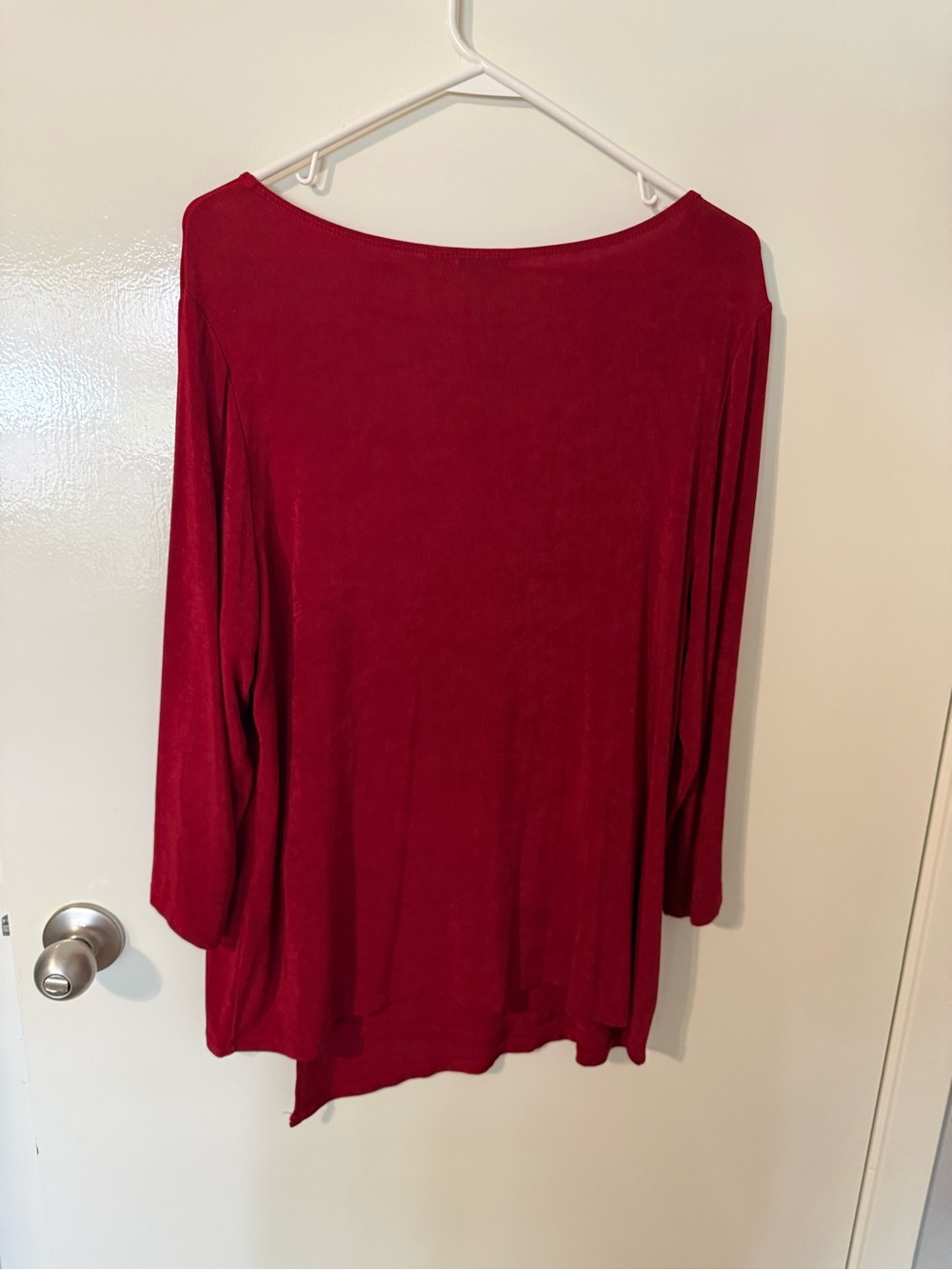 Chico's Rich Red Scoop Neck Long Sleeve Top - Picture 2 of 4